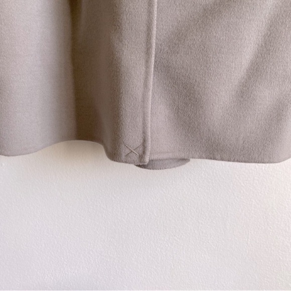 H&M PREMIUM SELECTION DOUBLE FACED WOOL MIDI WRAP COAT CAREER CHIC Taupe Gray XS - Picture 10 of 15